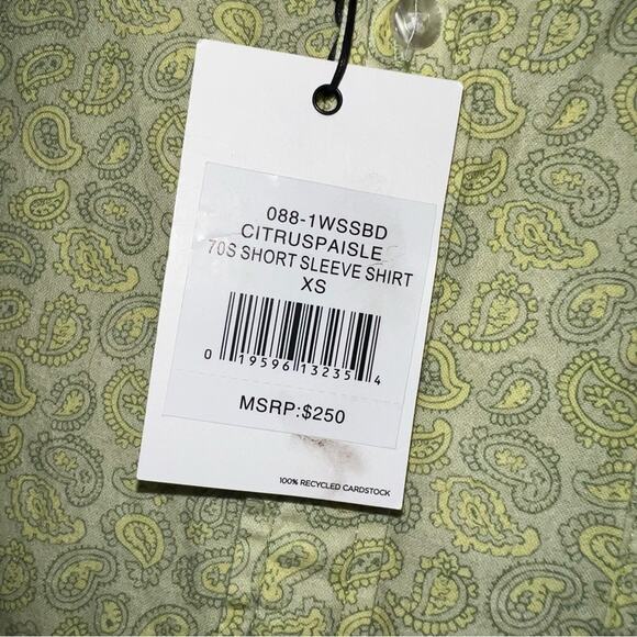 Re\Done 70s Short Sleeve Shirt Citrus Paisley - Picture 6 of 7